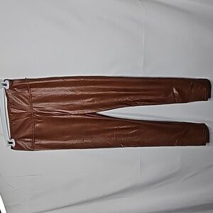 Avec Les Filles faux leather vegan chocolate brown high rise skinny pants sz M